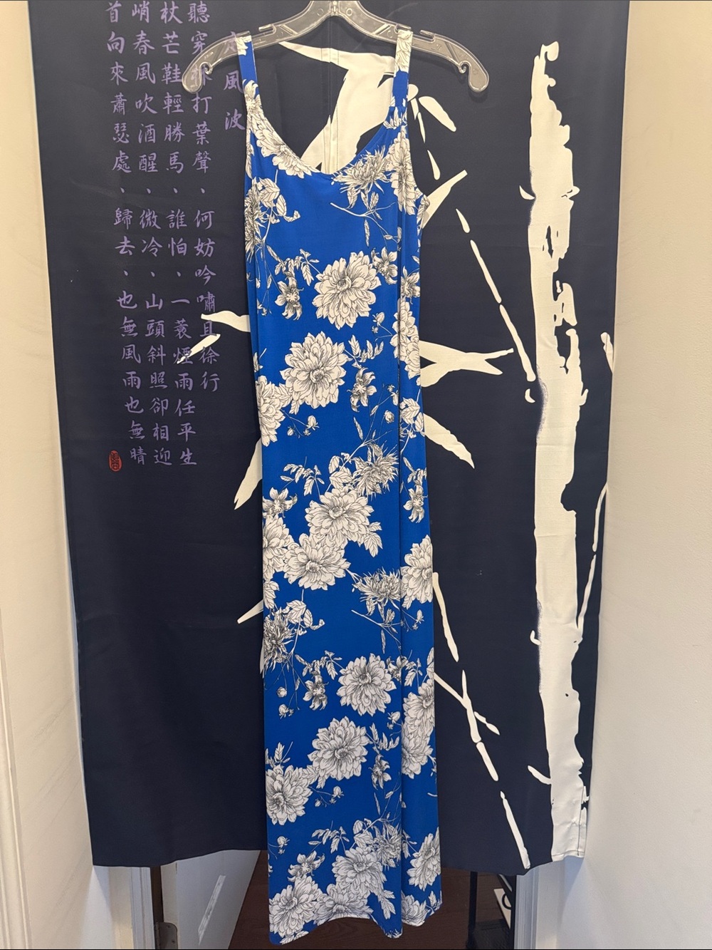 Blue Floral Maxi Dress - Sleeveless Summer Style